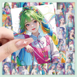 50pcs Rainbow Girl Graffiti Stickers for Room Decoration (Online Order Only)