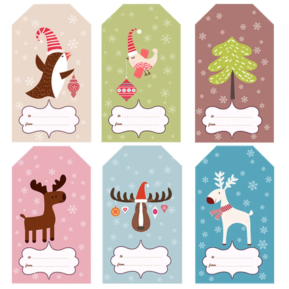 50-250pcs New Merry Christmas Stickers Rectangle Christmas Gift Box Decor Seal Sticker Cute Santa Stickers Stationery (ONLINE ORDER ONLY)