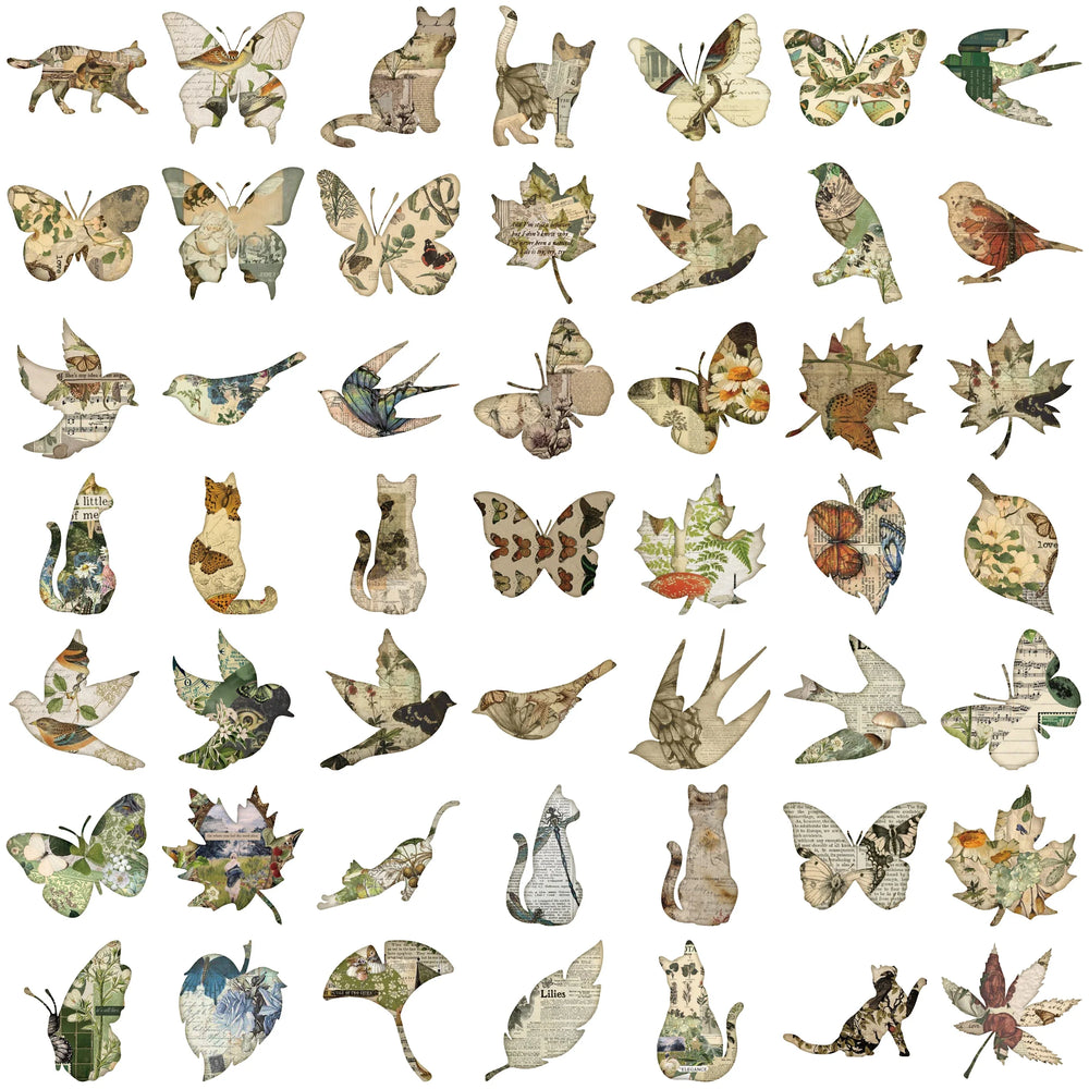 50PCS Retro Animal Stickers DIY Laptop Phone Suitcase Notebook Ancient Sticker Graffiti Decals Kids Toy Gift (ONLINE ORDER ONLY)