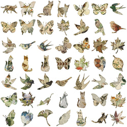 50PCS Retro Animal Stickers DIY Laptop Phone Suitcase Notebook Ancient Sticker Graffiti Decals Kids Toy Gift (ONLINE ORDER ONLY)