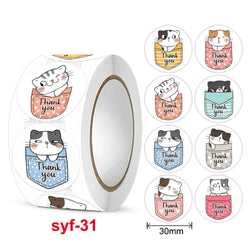 New  Sticker  Dog Cat Kids Reward Sticker Yellow Labels Happy Animal dog   Sticker Kids Toys School Teacher Student Stationery (Online Order Only)