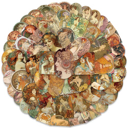 Alphonse Mucha Art Stickers 10/30/60pcs Waterproof DIY Decals for Phone, Scrapbook, Bike (Online Order Only)