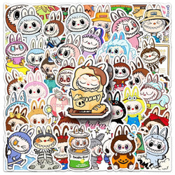 Cartoon Labubu Graffiti Stickers PVC Waterproof Skateboard Notebook Toy (ONLINE ORDER ONLY)