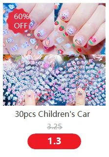 1pc Cute White Cloud Nail Stickers Ultra Thin Nail Art Stickers Self Adhesive Decals Star Moon/Flower/Clouds Kawaii Nail Decals (Online Order Only)