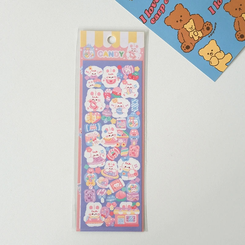 5Pcs Korean ins Cute Dog Rabbit Decorative Stickers Hand Account Idol Card DIY Material Scrapbooking Sticker Kawaii Stationery (ONLINE ORDER ONLY)