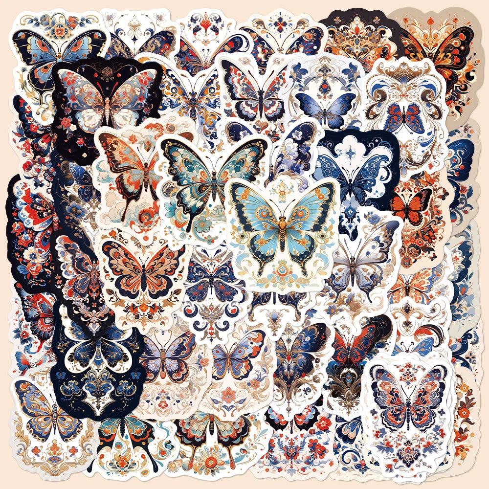 50pcs Butterfly Graffiti Stickers for Helmets, Walls, DIY Decoration Wholesale (ONLINE ORDER ONLY)