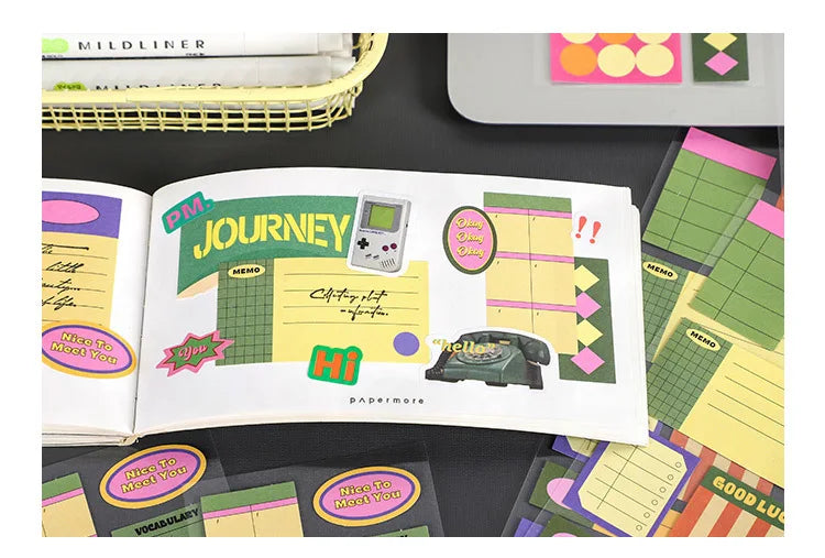 6pcs/lot Inspiration Records Series Writable Sticker Diary Scrapbooking Collage Sticky Note Decoration Sticker Kawaii Stationery (Online Order Only)