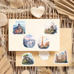 10/30/50PCS Cartoon Scenery PVC Sticker Aesthetic Korean Children's Decoration Scrapbooking Stationery School Supplies for Kid (ONLINE ORDER ONLY)