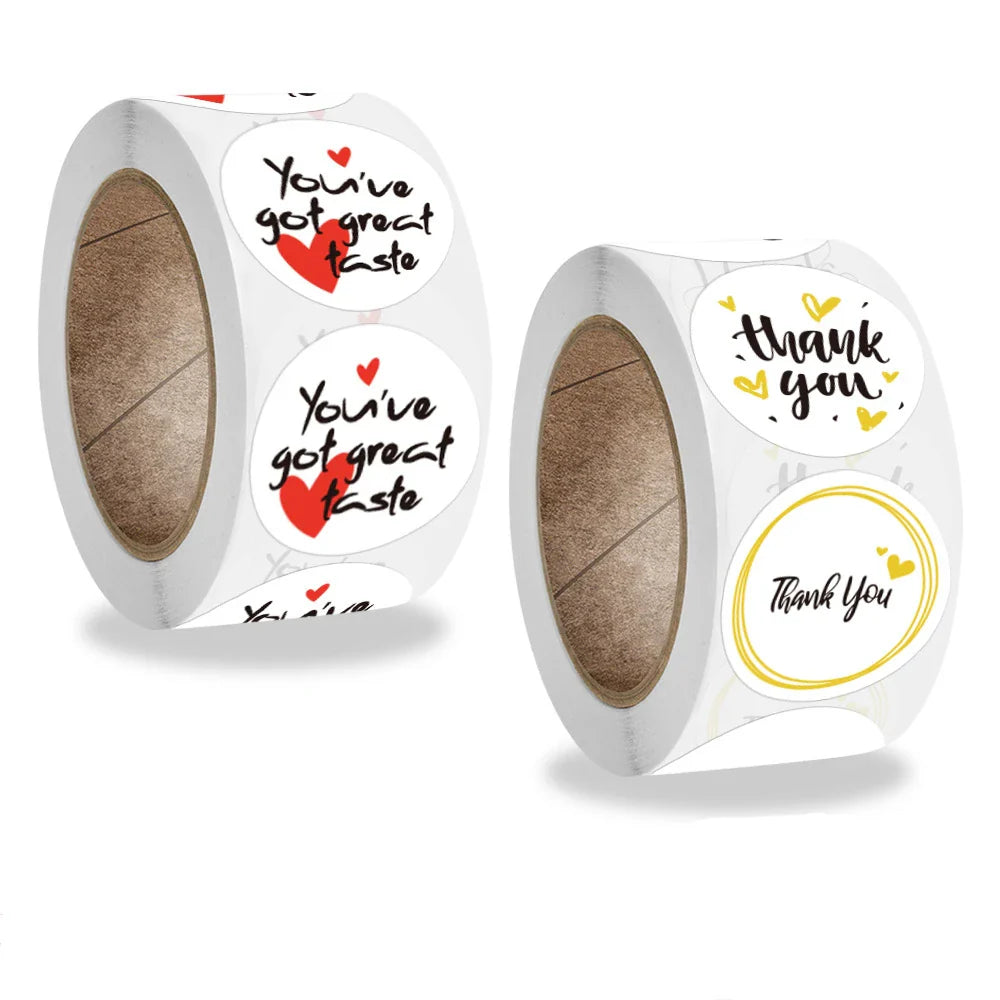 500pcs/roll Handmade with Love Letter Stickers Thank You Stickers Labels Wedding Box Gift Packing Decoration Stationery Stickers (ONLINE ORDER ONLY)