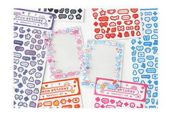 Korea Ins Cute Pixel Dialog Series Decorative Sticker Hand Account Idol Card DIY Material Sticker Personalized Kawaii Stationery (ONLINE ORDER ONLY)