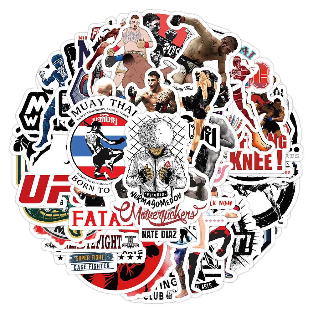 Cool Boxing Wrestling Cartoon Stickers for Laptop, Luggage, Skateboard, Kid Toys Gift - 10/30/52PCS (Online Order Only)