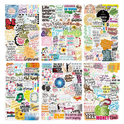 50pcs Inspirational Graffiti Stickers Waterproof Decorative for Luggage Laptop Phone (ONLINE ORDER ONLY)