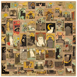Cartoon Gothic Tarot Cat Stickers for Scrapbooking, Phone, Laptop, Guitar, Skateboard, Suitcase - 10/30/60pcs (ONLINE ORDER ONLY)
