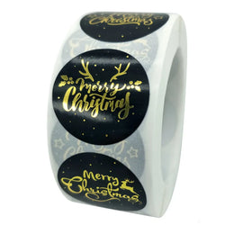 100-500pcs Merry Christmas Stickers Round Holidays Stickers For Xmas Thank You Greeting Cards Sealing Gift Decoration Stickers (Online Order Only)