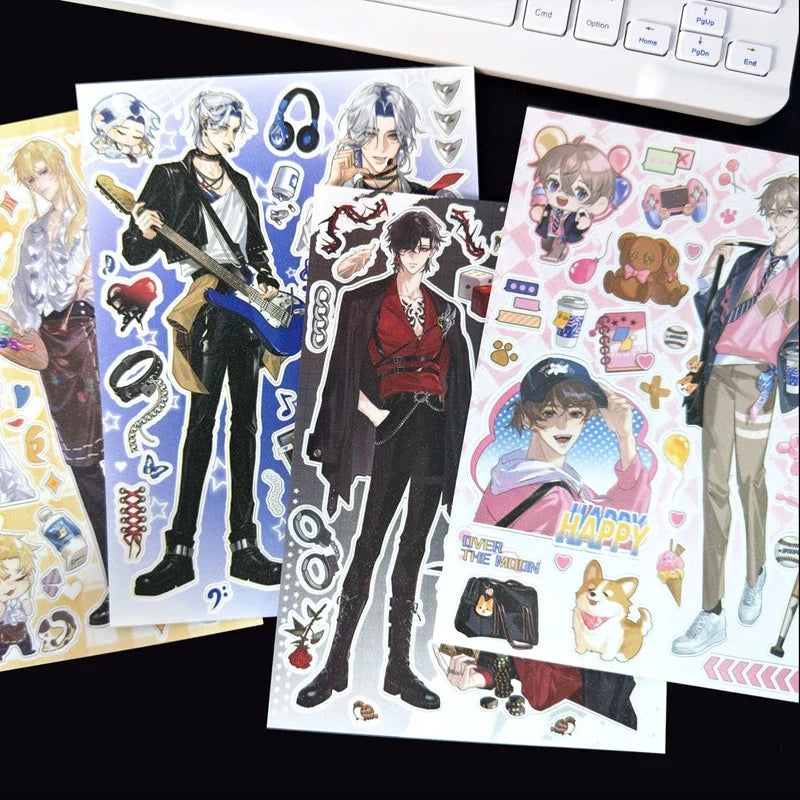 1Pc Cute Anime Man Sticker Cartoon Cool Character Deco Scrapbook DIY Material Decoration Stationery Stickers (Online Order Only)