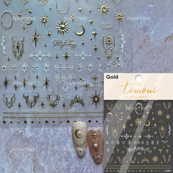 French Lines Gemstone Necklace Gilding Light Luxury Pearl Self Adhesive Nail Art Decorations Stickers Manicure Decals Wholesale (ONLINE ORDER ONLY)