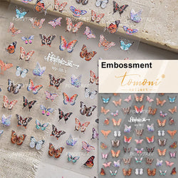 Delicate Dreamy Petal Star Tulip Flower Purple Bowknot Butterfly Illusion Chic Relief Adhesive Nail Art Stickers Manicure Decals (Online Order Only)