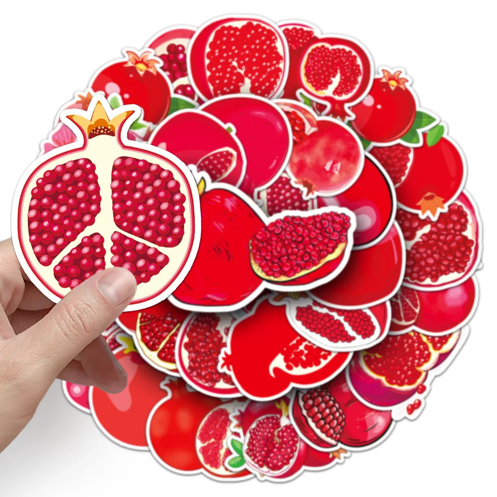 10/50Pcs Autumn Pomegranate Stickers Decoration Adhesive Sticker DIY Laptop Phone Decal Accessories Stickers (ONLINE ORDER ONLY)