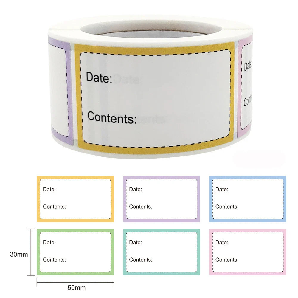 300pcs/roll Kitchen Classification Label Stickers Refrigerator Food Storage Date Labels for Container Bag Jar Packaging Marking (ONLINE ORDER ONLY)