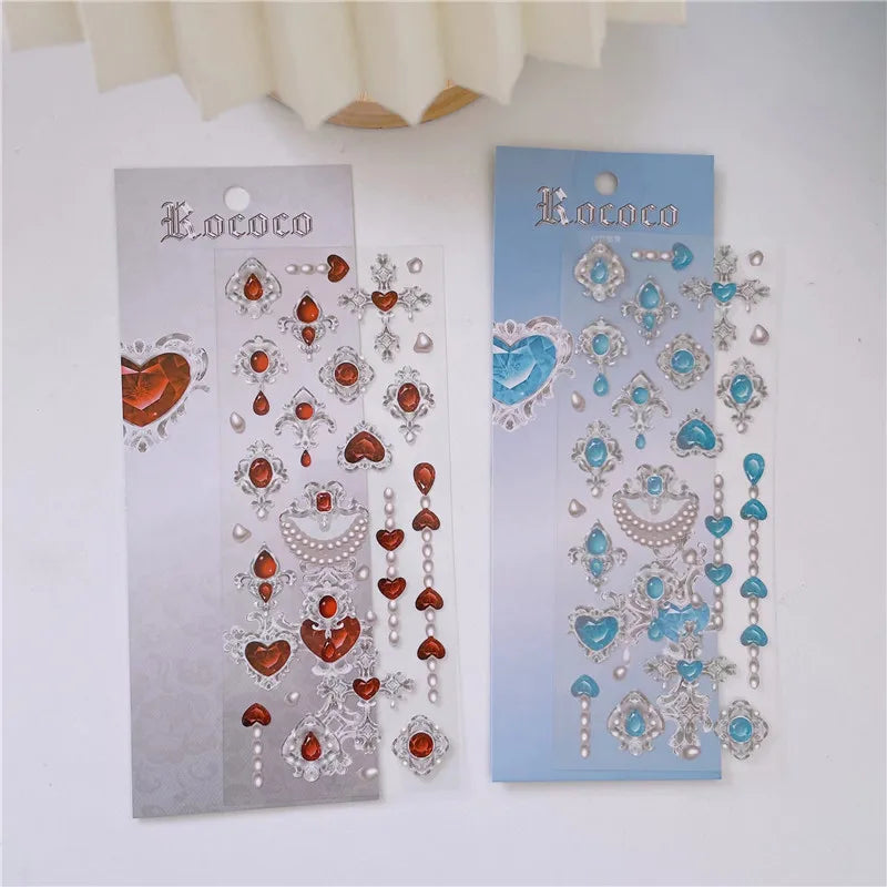 Cute Love Gem Pearl Stickers Diary Scrapbooking DIY Album Decoration Sticker Aesthetic Personalized INS Kawaii Korean Stationery (ONLINE ORDER ONLY)