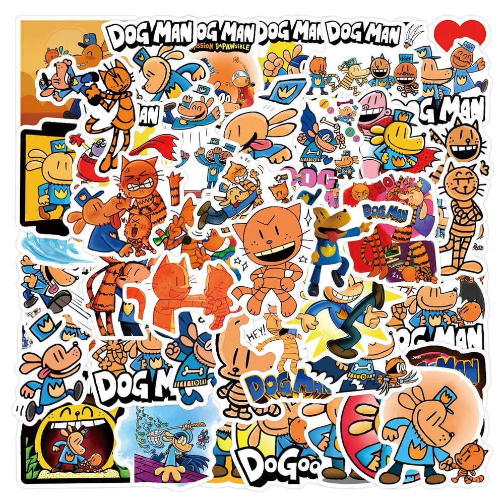 10/30/55PCS Dog Man Stickers Cartoon Comics Sticker Funny Kids Toys Luggage Laptop Phone Guitar Car Bike Skateboard Decals Toy (ONLINE ORDER ONLY)