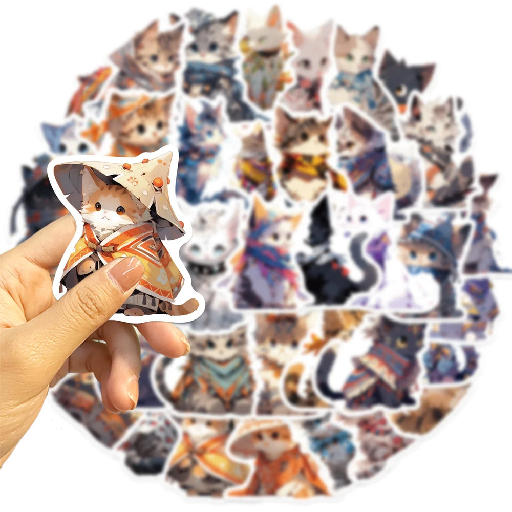 50pcs Cute Cats Stickers Funny Famous Cat Meme Catoon Decal DIY Graffiti Sticker Toys For Notebook Phone Phone Fridge Bike Car (ONLINE ORDER ONLY)