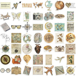 50PCS Travel The Map Stickers Cartoon Graffiti Decoration Skateboard Laptop Notebook Luggage Waterproof Decal Toy (ONLINE ORDER ONLY)