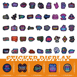 10/30/50/100pcs Cool Neon Light Cartoon Graffiti Stickers Decoration Laptop Fridge Diary Travel Luggage Stationery Sticker Toys (ONLINE ORDER ONLY)