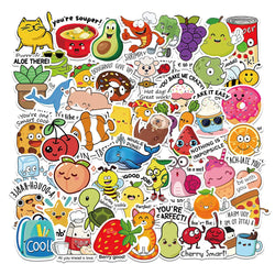 10/30/50PCS Educational Stickers for Kids Cartoon Animal Food Graffiti Sticker DIY Luggage Laptop Phone Bike Skateboard Kids Toy (Online Order Only)