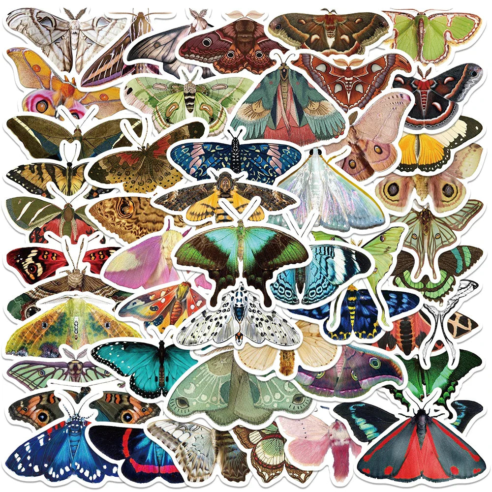 50PCS Gothic Witch Moth Ghost Sticker Set for Phone Laptop Luggage Skateboard Car (Online Order Only)