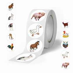 100-500pcs Cartoon Farm Animals Stickers Gift Packaging Lables Stickers Hand Account Sealing Label Reward Sticker Kids Toy (Online Order Only)