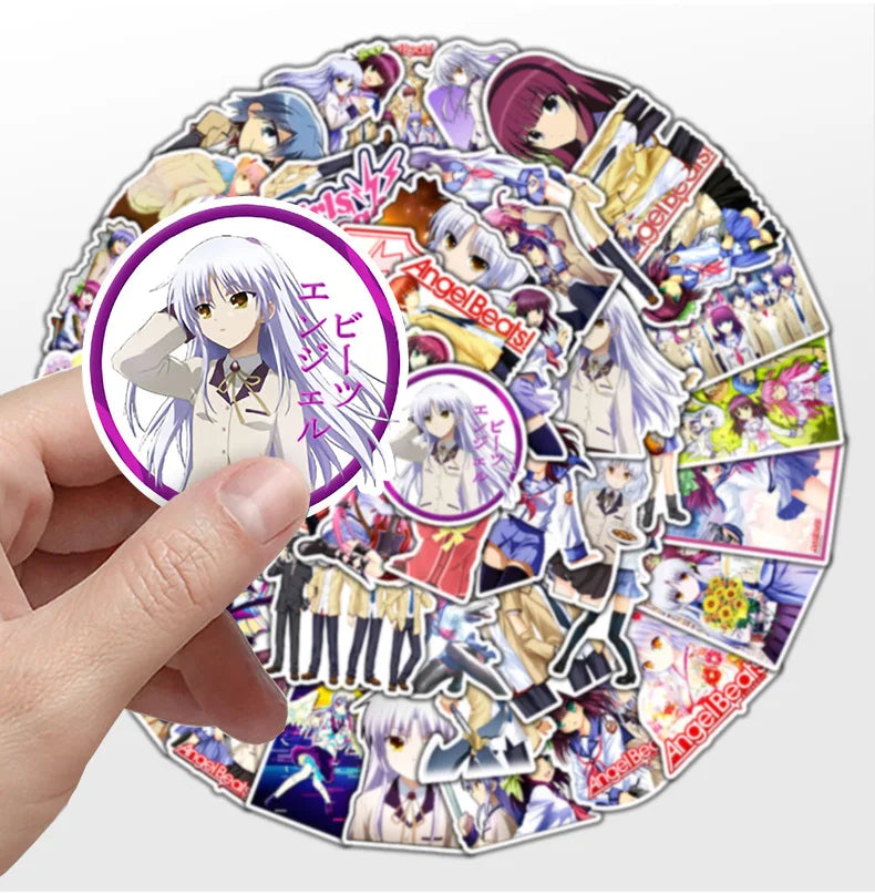 10/30/50PCS Angel Beats Cartoon Graffiti Anime Stickers Laptop Phone Guitar Skateboard Water Cup Waterproof Toy Sticker Decals (ONLINE ORDER ONLY)
