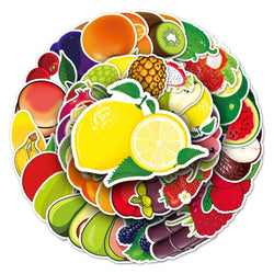 50Pcs Fruit Cartoon Waterproof Vinyl Stickers for Skateboard Snowboard (Online Order Only)