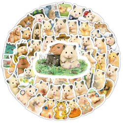 10/30/50/100PCS Kawaii Hamster Stickers Cute Animal Cartoon Graffiti DIY Decals Luggage Laptop Phone Guitar Bike Skateboard Toy (ONLINE ORDER ONLY)