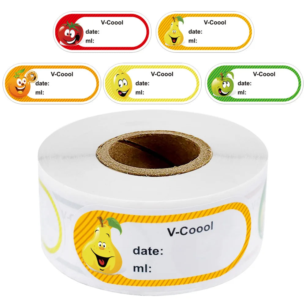 300pcs/roll Kitchen Classification Label Stickers Refrigerator Food Storage Date Labels for Container Bag Jar Packaging Marking (ONLINE ORDER ONLY)