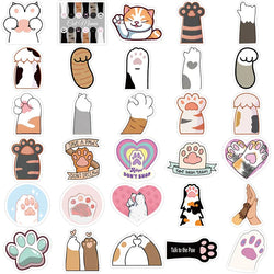 10/30/61PCS Cute Cat Paw PVC Sticker Aesthetic Children's Decoration Scrapbooking Korean Stationery School Supplies for Kids (Online Order Only)