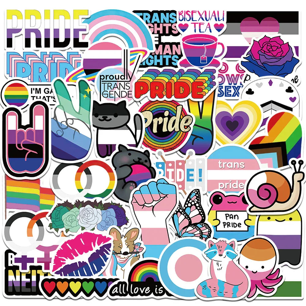 LGBT Pride Stickers: Nonbinary, Pansexual, Transgender, Bisexual, Asexual - Laptop, Car, Skateboard, Guitar (ONLINE ORDER ONLY)