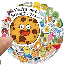 10/30/50PCS Educational Stickers for Kids Cartoon Animal Food Graffiti Sticker DIY Luggage Laptop Phone Bike Skateboard Kids Toy (Online Order Only)