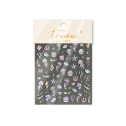 Infauna Jellyfish Conch Shell Starfish Octopus Coral Polypite Wishing Bottle Sea Self Adhesive Nail Art Stickers Manicure Decals (ONLINE ORDER ONLY)