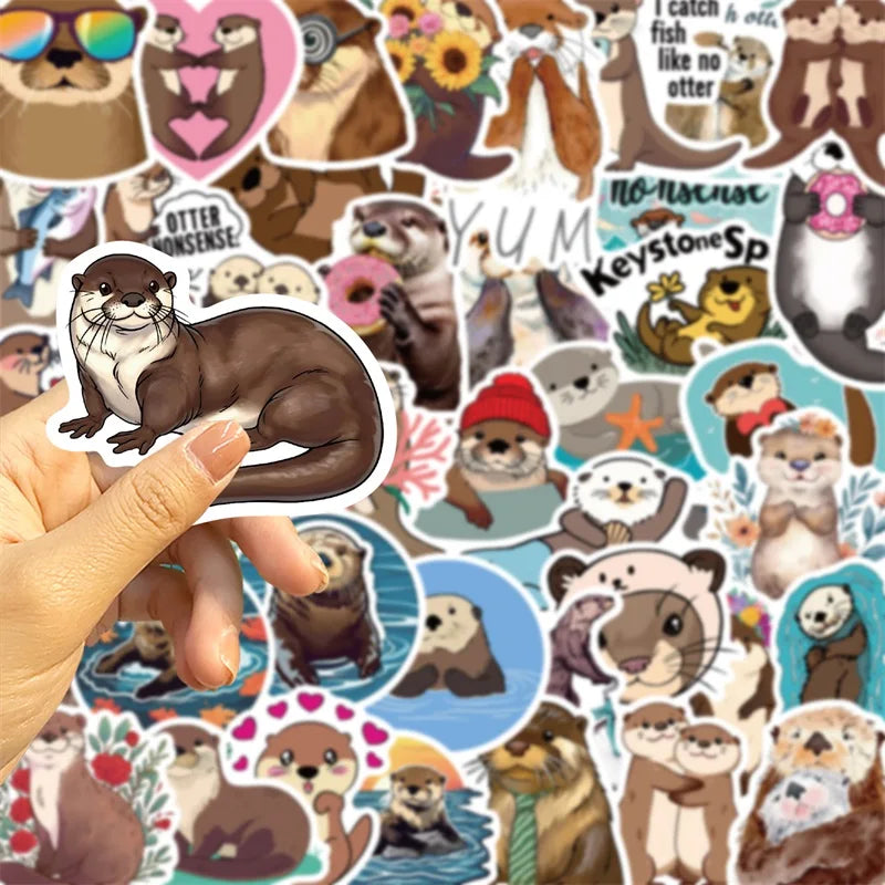 10/30/50PCS Kawaii Otter PVC Sticker Aesthetic Korean Decoration Scrapbooking Stationery DIY Hand Accounting Supplies for Kids (ONLINE ORDER ONLY)