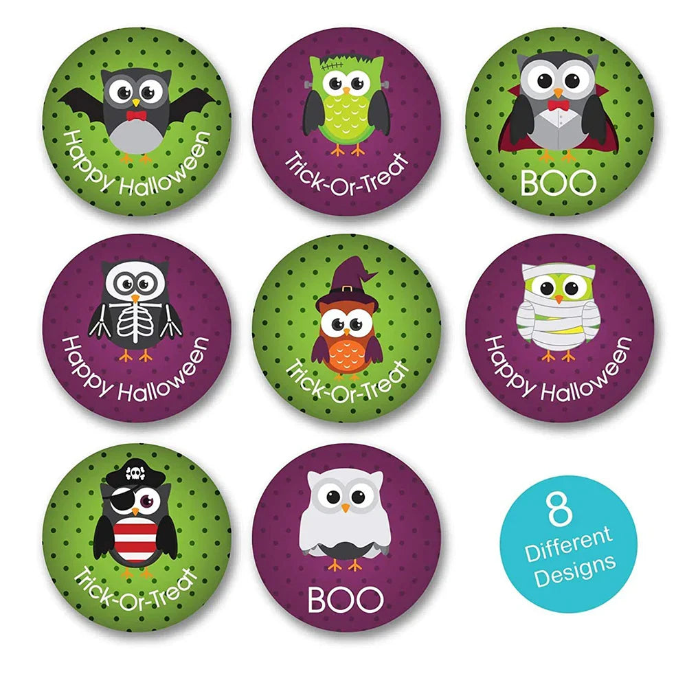 100-500pcs Halloween Decoration Labels Seal Stickers Pumpkin ghost Cat Elf Witch Ghost Sealing Gift Paper Label Sticker (Online Order Only)