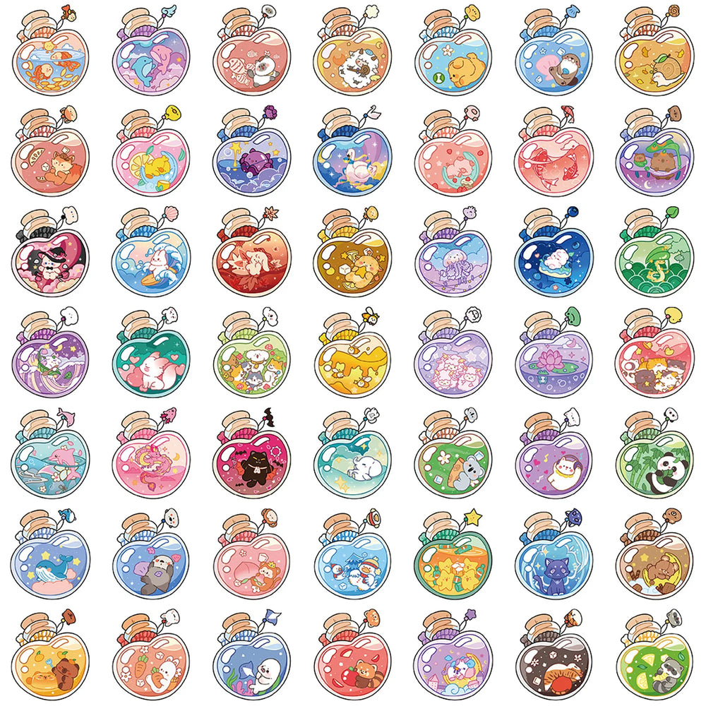10/30/50PCS INS Style Stickers Elf in Bottle Cartoon Decals Cute Animal Graffiti Sticker Laptop Phone Guitar Car Bike Skateboard (ONLINE ORDER ONLY)