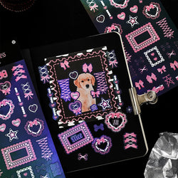 Korea Ins Sweet Love Chain Dialog Decorative Stickers Hand Account Idol Card DIY Material Sticker Personalized Kawaii Stationery (ONLINE ORDER ONLY)