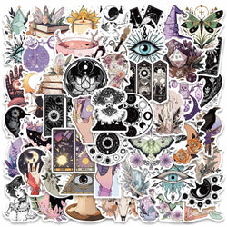 50PCS Gothic Tarot Witch Stickers for Fridge, Guitar, Phone, Bottle, Kids (Online Order Only)