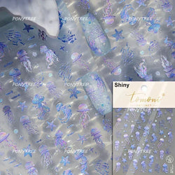 Beach Colourful Conch Dolphin Shell Starfish Jellyfish Star Summer Sea Wave Vacation Mode Water Bubble Nail Art Stickers Decals (Online Order Only)