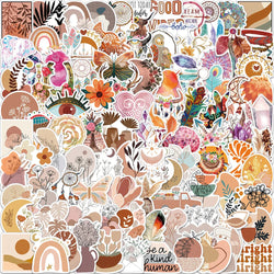 Bohemian Retro Art Cartoon Stickers - Aesthetic Waterproof Decals for Scrapbook, Laptop, Phone, Car (10/30/50/100PCS) (ONLINE ORDER ONLY)