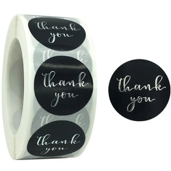 500 Pcs Round Black Thank You Bond Party Adhesive Diy Seal Stickers Decorative Album Diary Cartoon Label Decor (ONLINE ORDER ONLY)