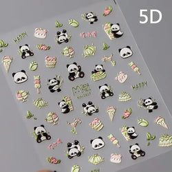 Charming Cherry's Cake Cute Bowknot Pink Blue Bear Flower Bouquet Strawberry Adhesive Nail Art Sticker Rhinestone Manicure Decal (Online Order Only)