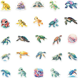 50pcs Cute Cartoon Sea Turtle Animal Stickers Pack Waterproof Graffiti For Laptop Water Bottle Guitar Luggage Vinyl Decals (ONLINE ORDER ONLY)