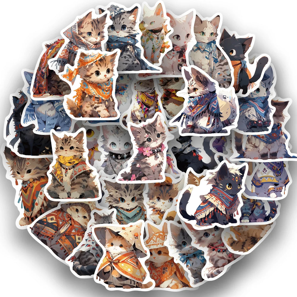 50pcs Cute Cats Stickers Funny Famous Cat Meme Catoon Decal DIY Graffiti Sticker Toys For Notebook Phone Phone Fridge Bike Car (ONLINE ORDER ONLY)